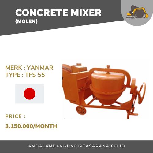 Jual JASA SEWA CONCRETE MIXER / MOLEN YANMAR TFS 55 Kota