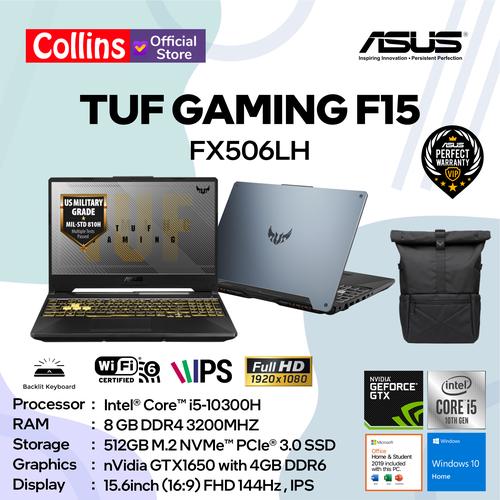 Gambar ASUS TUF GAMING F15 FX506LH i5-10300H 8GB 512GB GTX1650 4GB W10 144HZ dari Collins Official Jakarta Pusat Tokopedia