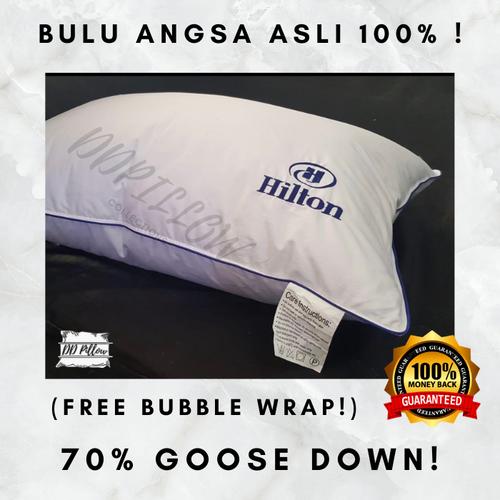 Foto Produk Bantal Bulu Angsa Asli Hotel Hilton 50cm x 70cm - Tanpa Bordir dari ddpillow