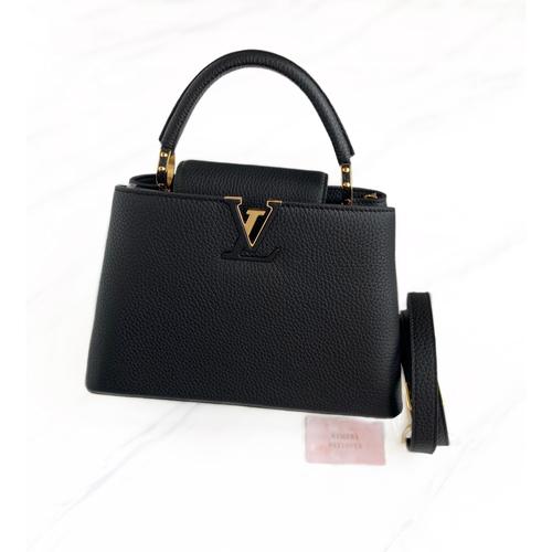 LV M58607 Louis Vuitton Capucines BB Handbag Black Apricot - Ssbag.ru