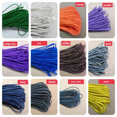 Foto Produk tali karet/tali elastis/tali prame (diameter 2mm) - RANDOM dari konjonstyle