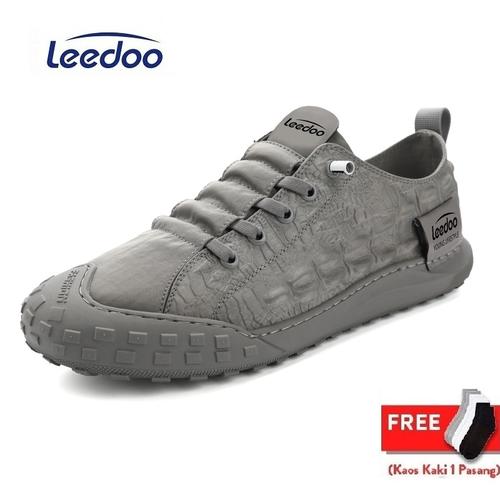 Foto Produk Leedoo Sepatu Sneaker Pria Import Sepatu Kasual Santai MC106 - Abu-abu, 44 dari Leedoo