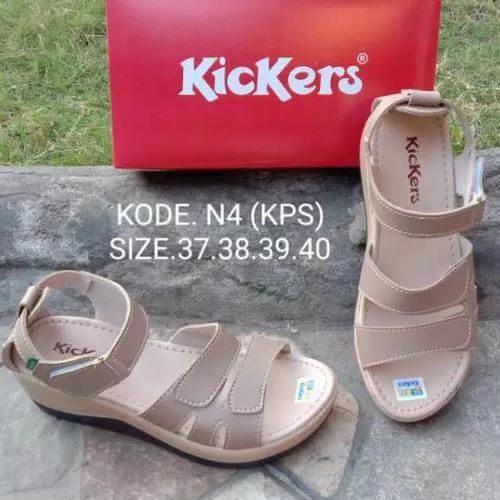 Gambar kickers sepatu sandal wanita - krem, 37 dari denmart05 Kab. Sidoarjo Tokopedia