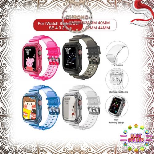 Jual Strap Apple Watch SE 7 6 5 4 3 2 1 Case Silikon Full Cover Band iWatch  - Hitam, 38/40/41mm - Kab. Tangerang - Chrono Accessories | Tokopedia