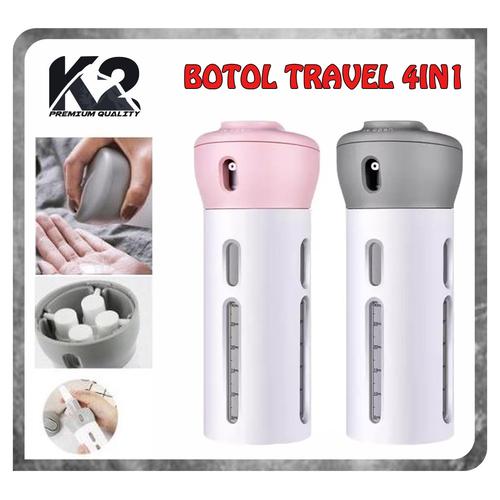 Gambar Botol Travel Set 4 In 1 Dispenser Shampo Sabun Hand Sanitizer - Abu-abu dari K2 Official Store Kota Tangerang Selatan Tokopedia