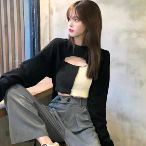 Jual BAJU CROP WANITA KOREA Jiewon crop 