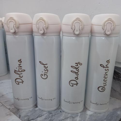 Foto Produk Tumbler Botol Custom Nama Logo Laser Grafir Souvenir Niagara 500ML - Putih dari indogrosirku