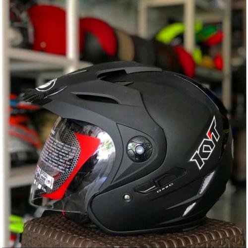 Jual HELM KYT VENOM RR SOLID HITAM DOFF HELM DOUBLE VISOR HELM ORIGINAL