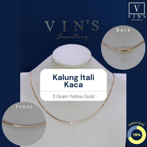 Jual Kalung Emas Kuning Itali Kaca 