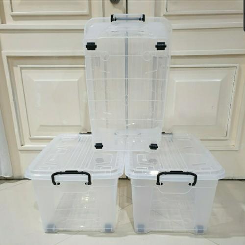 Gambar box plastik/ box bening/ box container/ box kontainer 45liter via OJOL dari Goldshopping Jakarta Barat Tokopedia