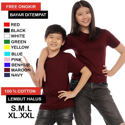 Foto Produk Kaos Polos Anak Umur 1 - 12 Tahun Cotton Combed 30s Lembut Halus - S dari Carrado Official