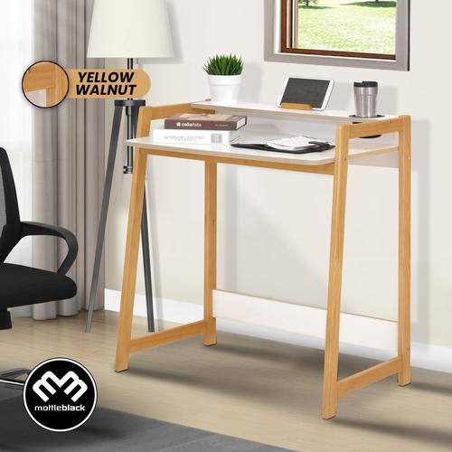 Foto Produk Blackmabel - Meja Tulis Belajar Kerja dengan Tempat Minum Minimalis - Yellow Walnut dari Mottleblack