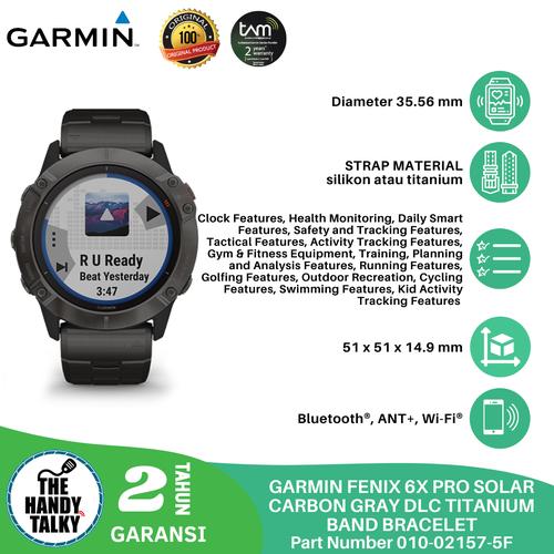 Promo GARMIN FENIX 6X PRO SOLAR CARBON GRAY DLC TITANIUM BAND BRACELET -  Kota Surabaya - The Handy Talky | Tokopedia