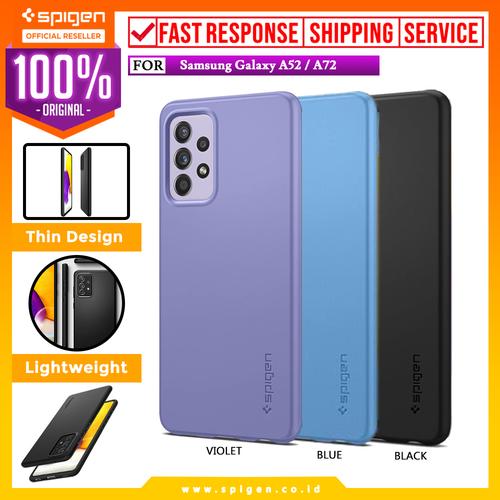 Foto Produk Case Samsung Galaxy A52 / A72 Spigen Thin Fit Slim Hybrid Casing - A52, Black dari Spigen Official