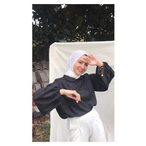 Foto Produk wsw- blouse lengan panjang cantik blouse muslim shanoma - SHANOMA HITAM dari Whole Sale Womem