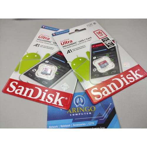 Gambar Memory Card (Micro|SD) Sandisk 16GB MicroSD Class 10 98mps dari ArinGoComputer Kota Samarinda Tokopedia