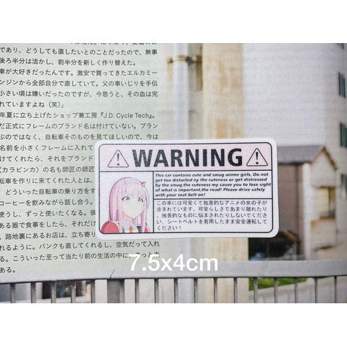 Jual sticker JDM warning zero two anime - Kab. Tangerang - Japan ...