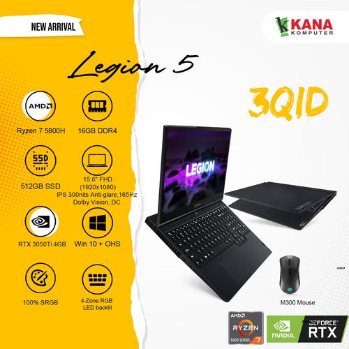 Gambar Lenovo Legion 5 3QID AMD Ryzen 7 5800H/RTX3050TI/16GB/SSD 512GB dari kanakomputer Kab. Sleman Tokopedia