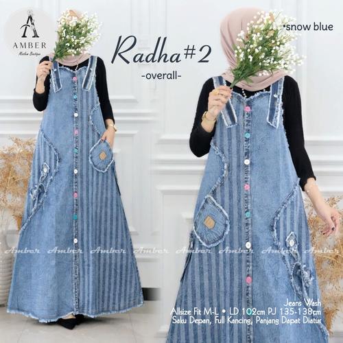 Jual RADHA #2 GAMIS OVERALL JEANS WASH 