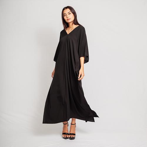 Foto Produk Ivy Basic Kaftan Black - Rayon Premium Nyaman Hitam dari Heart Beads Official