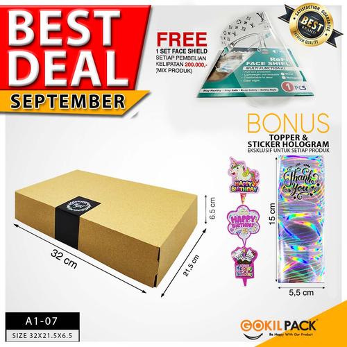 Foto Produk Box Packaging Kardus Polos Kotak Kue/Cake/Tart/Bolu/dll 32x21x6 cm dari GokilPack