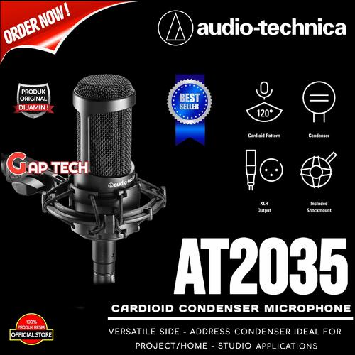 Gambar Audio Technica AT2035 / AT 2035 Cardioid Condenser Microphone Original - AT2035 dari GAP TECH OFFICIAL Jakarta Pusat Tokopedia