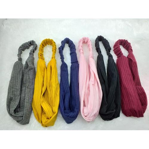 Foto Produk Bando Kain Polos Salur Bandana Salur Simpul Kain Mutiara Style Korea - POLOS SALUR dari BeaNa-Shop
