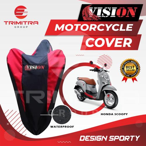 Gambar Sarung Motor SCOOPY / Cover Penutup Motor Warna Antiair Merk VISION - Merah dari Trimitra Group Kab. Tangerang Tokopedia