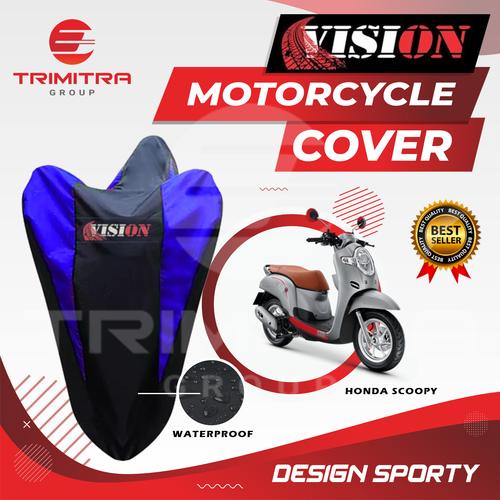 Gambar Sarung Motor SCOOPY / Cover Penutup Motor Warna waterproof Merk VISION - Biru dari Trimitra Group Kab. Tangerang Tokopedia