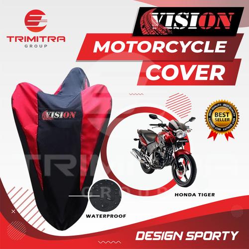 Gambar Sarung Motor TIGER / Cover Penutup Motor Warna Antiair Merk VISION - Merah dari Trimitra Group Kab. Tangerang Tokopedia
