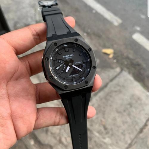 Jual gshock ga 2100 black rubber 316l 