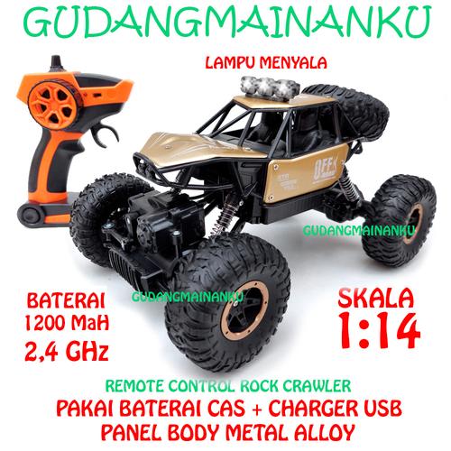 Foto Produk 1:14 RC Remote Control Mobil 4WD ROCK CRAWLER CLIMBER OFFROAD 2.4Ghz - Emas dari Gudangmainanku