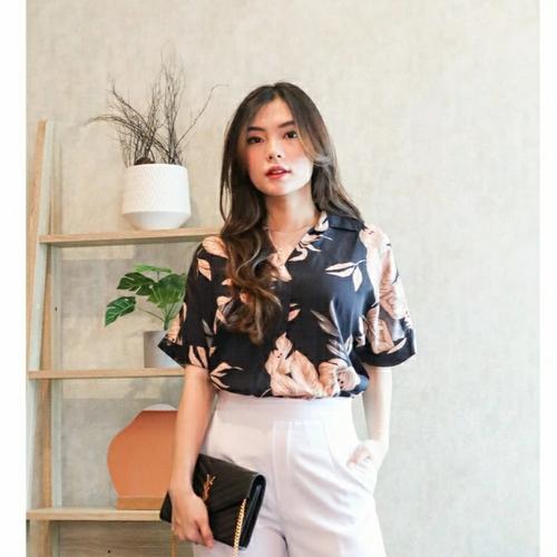 Jual Blouse Vintage Plaid Top - 77750 