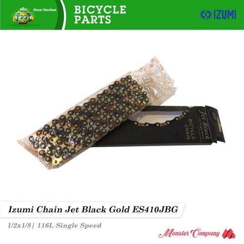 Izumi Kette Izumi Track Chain 1/2 X 1/8 Schwarz - Hochwertige Fahrradkette Für Fixed Gear & Single Speed BMX Kette
