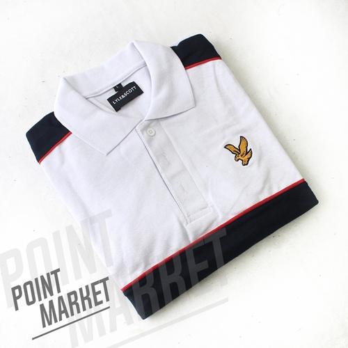Foto Produk BAJU POLO SHIRT LYLE AND SCOOT PUTIH GARIS NAVY - M, putih-navy dari PointMarket