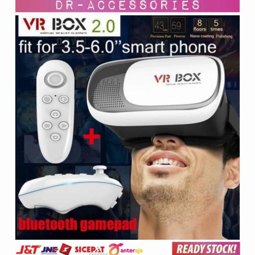 Gambar Virtual 3D reality glasses VR box Plus Remote VR gear box generasi 2 dari DR-Acc Jakarta Barat Tokopedia