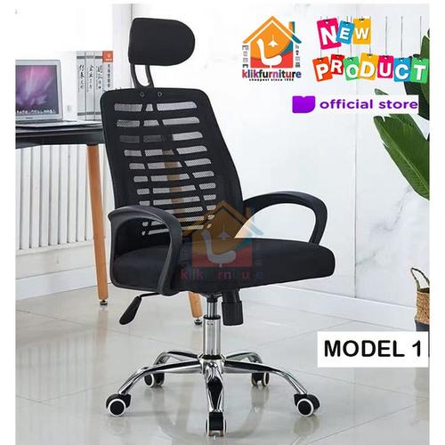Foto Produk Kursi Kantor Hidrolik Jaring + Sandaran Kepala - Model 1 dari klikfurniture