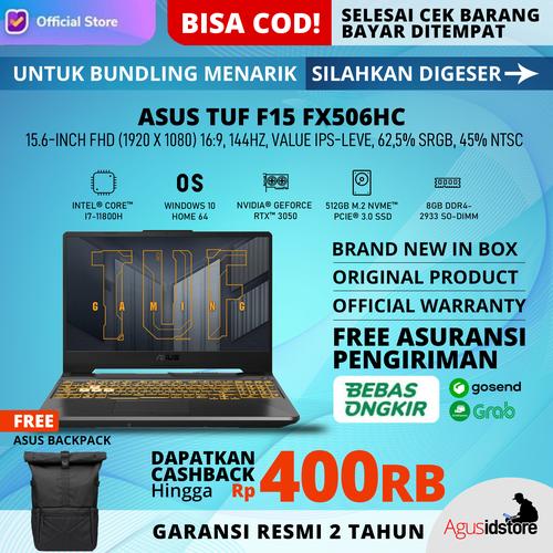 Foto Produk ASUS TUF F15 FX506HC i7 11800H RTX 3050 144Hz 8GB 512GB 15.6" W10 - NON Bundle dari agusidstoreapple