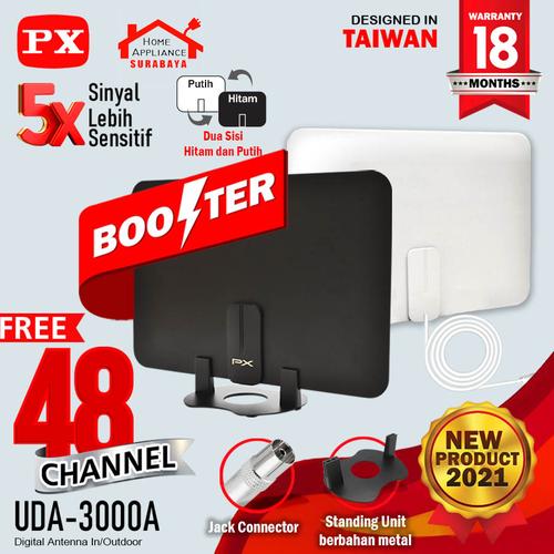 Foto Produk Antena TV Digital Analog Indoor Dinding DVB T2 + Booster PX UDA-3000A dari Home Appliance Surabaya