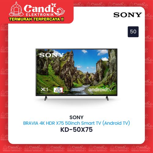Gambar SONY LED TV 50 INCH KD-50X75 SMART TV 4K UHD HDR ANDROID TV dari Candi Elektronik Solo Kota Surakarta Tokopedia