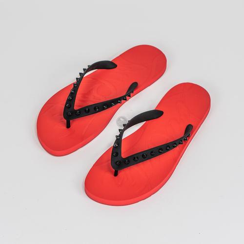 Gambar CL Christian Louboutin Spike Sandal Red Black 100% ORIGINAL dari HYPESNEAKER.ID Kota Salatiga Tokopedia