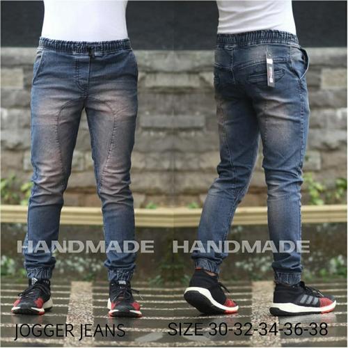 Promo Jeans Joger Pria JUMBO - Jeans Pinggang Karet - Retro - Kota Bandung  - Mossa's Shop | Tokopedia