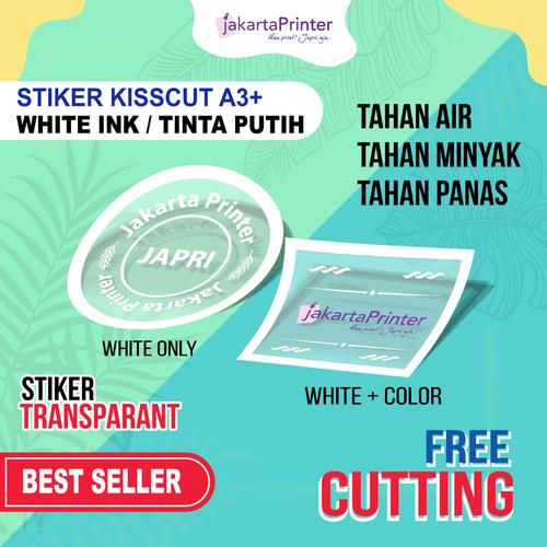 Jual STIKER TRANSPARANT WHITE INK TINTA PUTIH White+Color, Kotak