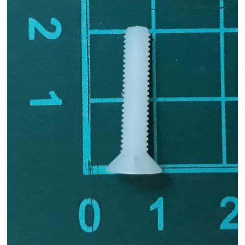 Foto Produk skrup baut screw plastik putih nylon M4 x 20 mm kepala miring dari SentraOnlineShop