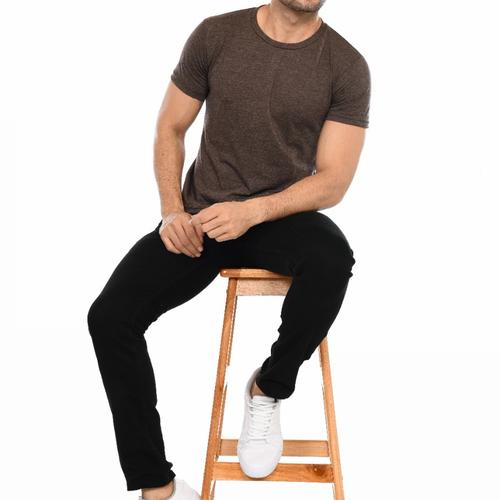 Foto Produk kaos polos pria twotone lengan pendek kerah bulat - biru denim, M dari Kerry Onlineshop