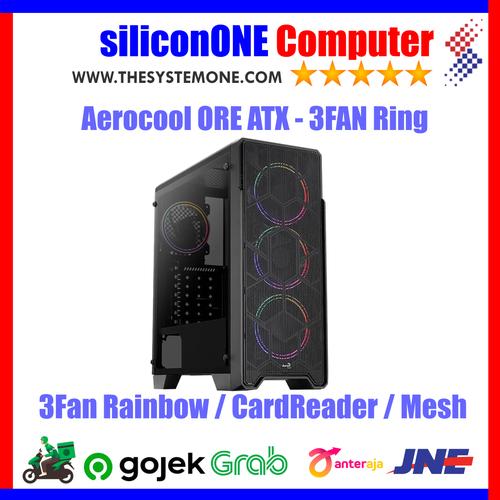 Gambar AEROCOOL ORE Tempered Glass Card Reader Built-in ATX 3FAN dari silicon ONE Computer undefined Tokopedia