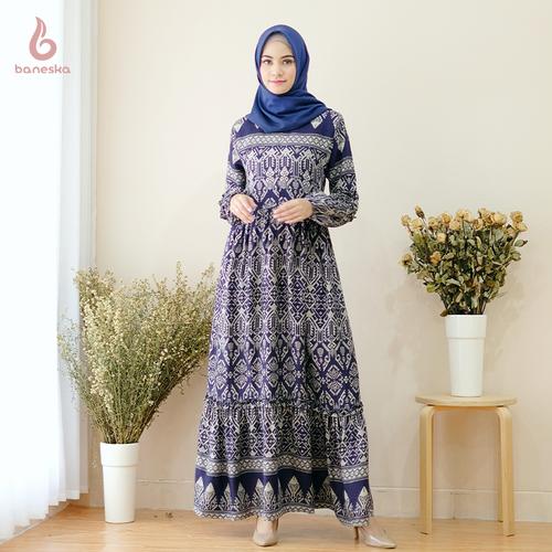 Gambar Gamis Baneska Busui Qory Series - Navy, M dari Baneska Official Jakarta Selatan Tokopedia