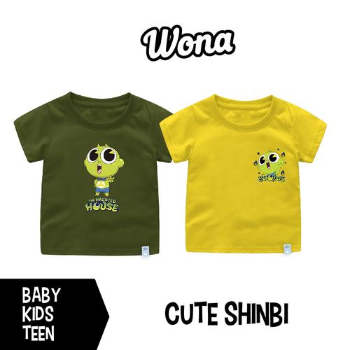 Foto Produk Kaos Cute Shinbi N&F Untuk Bayi-Remaja Bahan Katun Combed 30s - Style-H Army, 6-12 Bulan dari WONA OFFICIAL