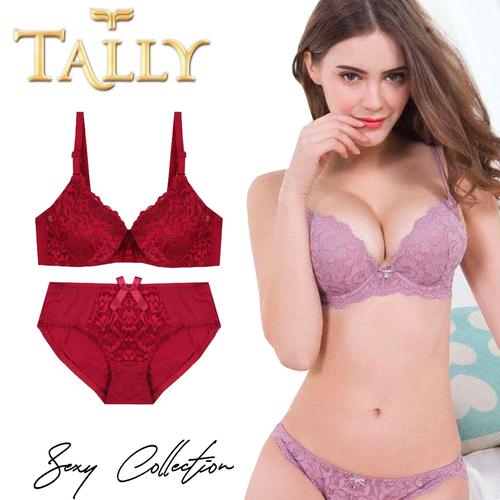 Gambar TALLY Bra Set 9983 cda Brokat Bra Kawat Busa Tipis CUP B - 36 (BH SET), Hitam dari Tally Official Store Jakarta Barat Tokopedia