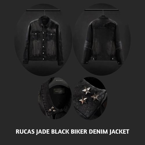 RUCAS JADE BLACK BIKER DENIM JACKET 